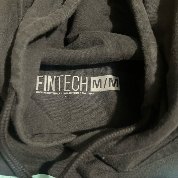 Fintech Box Logo Point Breeze Fleece Pullover Hoodie - Medium - Anthracite, NWT - Picture 9 of 9